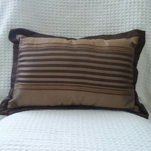 Striped Brown & Tan Decorative Pillow